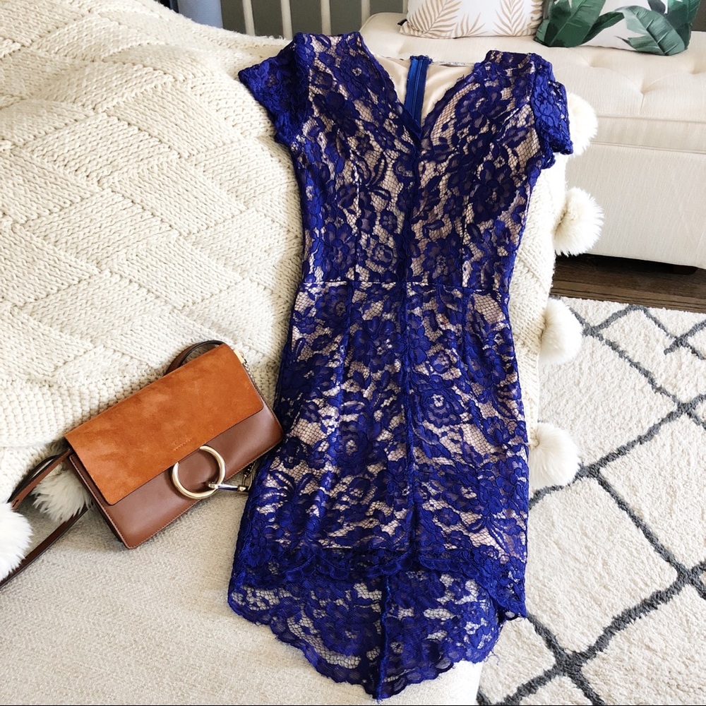 Dark blue lace dress from ASOS